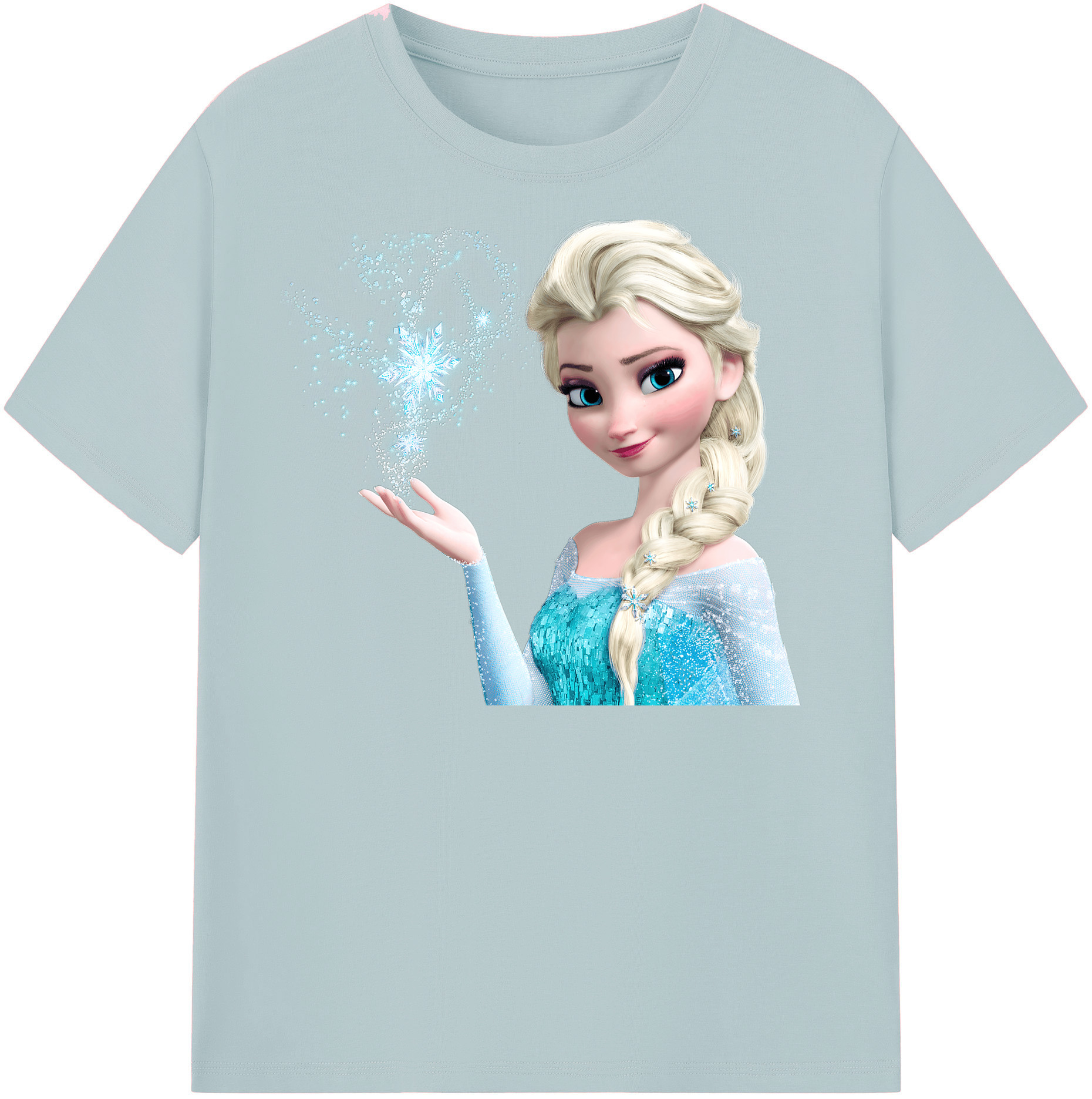 （画像用） アナと雪の女王 アンナ エルサ Frozen Anna Elsa 綿100％半袖Tシャツ（フロントプリント）
